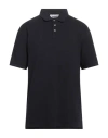 Alpha Studio Man Polo Shirt Midnight Blue Size 40 Cotton In Black