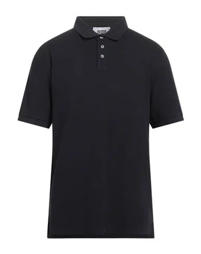 ALPHA STUDIO ALPHA STUDIO MAN POLO SHIRT BLACK SIZE 46 COTTON, ELASTANE