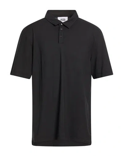 Alpha Studio Man Polo Shirt Black Size 50 Cotton, Elastane
