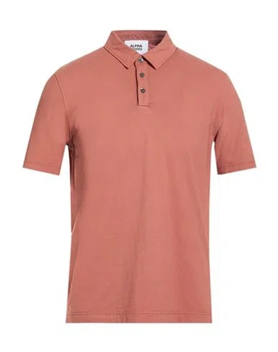 Alpha Studio Man Polo Shirt Brown Size 46 Cotton, Elastane In Multi
