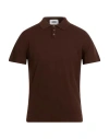 Alpha Studio Man Polo Shirt Chocolate Brown Size 38 Cotton, Polyester In Brown