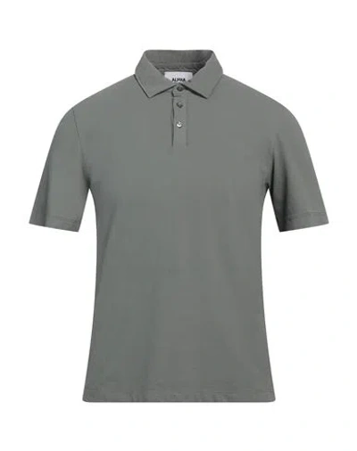 Alpha Studio Man Polo Shirt Dark Green Size 46 Cotton, Elastane