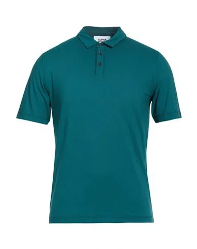 Alpha Studio Man Polo Shirt Deep Teal Size 38 Cotton, Elastane In Green