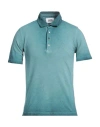 Alpha Studio Man Polo Shirt Deep Teal Size 42 Cotton In Green