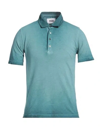 Alpha Studio Man Polo Shirt Deep Teal Size 42 Cotton In Green