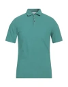 Alpha Studio Man Polo Shirt Emerald Green Size 40 Cotton, Elastane