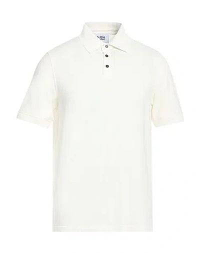 Alpha Studio Man Polo Shirt Ivory Size 46 Cotton, Elastane In Multi