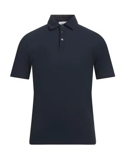 Alpha Studio Man Polo Shirt Midnight Blue Size 36 Cotton, Elastane In Blue