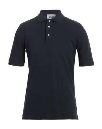 Alpha Studio Man Polo Shirt Midnight Blue Size 40 Cotton