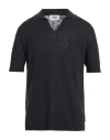Alpha Studio Man Polo Shirt Midnight Blue Size 42 Cotton In Blue