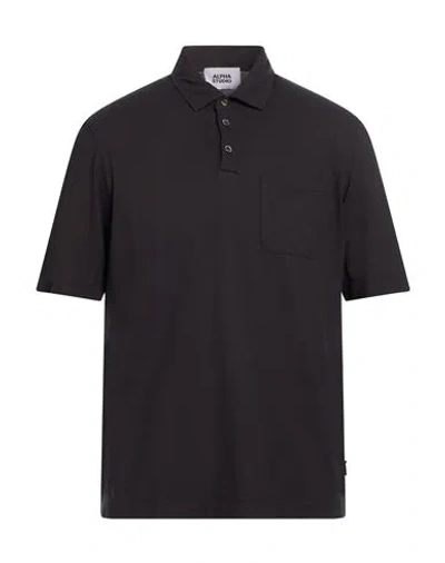 Alpha Studio Man Polo Shirt Midnight Blue Size 42 Cotton, Elastane In Multi