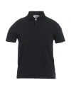 Alpha Studio Man Polo Shirt Midnight Blue Size 44 Cotton, Elastane In Black