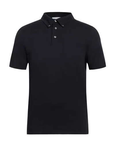 Alpha Studio Man Polo Shirt Midnight Blue Size 46 Cotton, Elastane