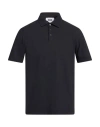 Alpha Studio Man Polo Shirt Midnight Blue Size 46 Cotton, Elastane In Black