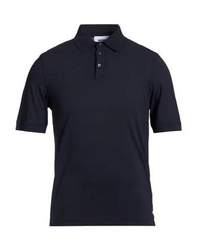 Alpha Studio Man Polo Shirt Midnight Blue Size 46 Cotton, Elastane