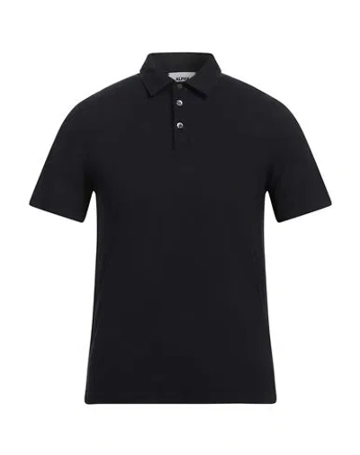 Alpha Studio Man Polo Shirt Midnight Blue Size 48 Cotton, Elastane