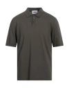 Alpha Studio Man Polo Shirt Military Green Size 44 Cotton, Elastane