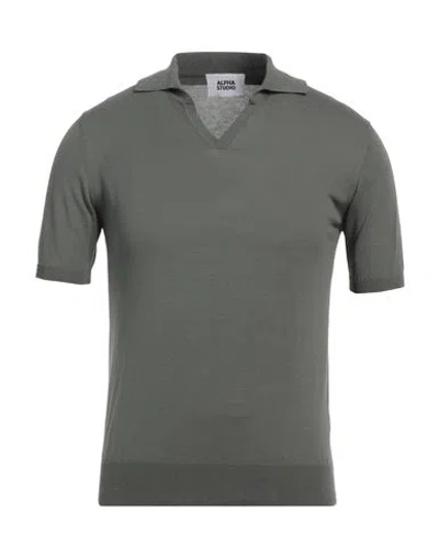 Alpha Studio Man Polo Shirt Military Green Size 46 Cotton