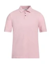 Alpha Studio Man Polo Shirt Pink Size 46 Cotton, Elastane