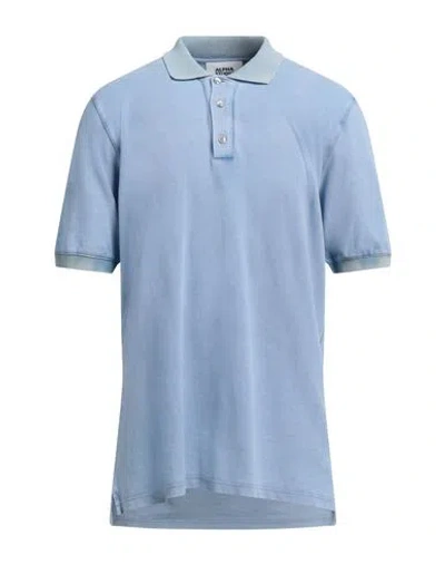 Alpha Studio Man Polo Shirt Sky Blue Size 46 Cotton