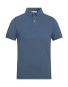Alpha Studio Man Polo Shirt Slate Blue Size 40 Cotton, Elastane