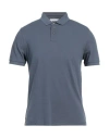 Alpha Studio Man Polo Shirt Slate Blue Size 44 Cotton, Elastane