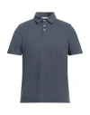 Alpha Studio Man Polo Shirt Slate Blue Size 40 Cotton, Elastane In Blue