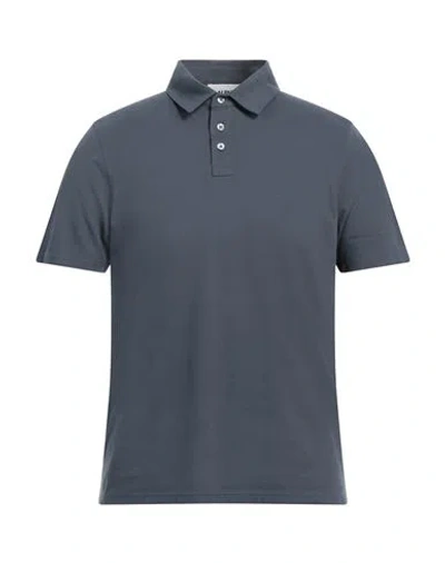 Alpha Studio Man Polo Shirt Slate Blue Size 40 Cotton, Elastane