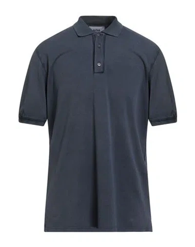 Alpha Studio Man Polo Shirt Slate Blue Size 44 Cotton