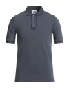 Alpha Studio Man Polo Shirt Slate Blue Size 44 Cotton In Blue