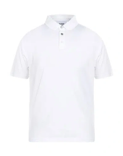 Alpha Studio Man Polo Shirt White Size 44 Cotton