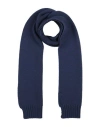 Alpha Studio Man Scarf Navy Size - Wool, Cashmere In Navy Blue