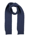 Alpha Studio Man Scarf Navy Size - Wool, Cashmere In Navy Blue