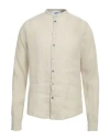 Alpha Studio Man Shirt Beige Size 46 Linen