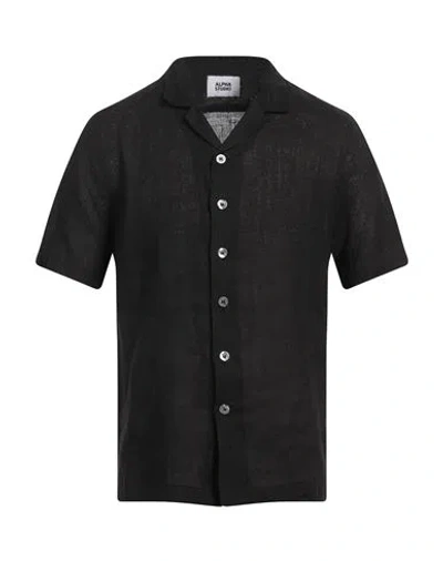 Alpha Studio Man Shirt Black Size 42 Linen