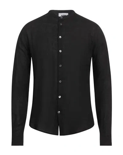 Alpha Studio Man Shirt Black Size 44 Linen