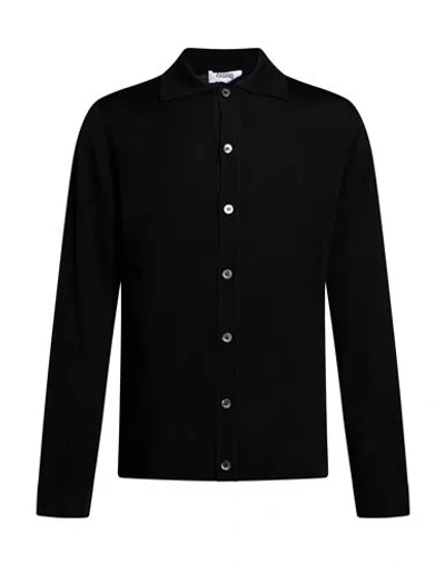 Alpha Studio Man Shirt Black Size 48 Merino Wool
