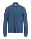 Alpha Studio Man Shirt Blue Size 38 Cotton, Elastane
