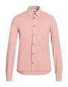 Alpha Studio Man Shirt Blush Size 38 Cotton, Elastane In Pink