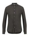 Alpha Studio Man Shirt Khaki Size 36 Linen In Beige
