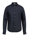 Alpha Studio Man Shirt Midnight Blue Size 44 Linen