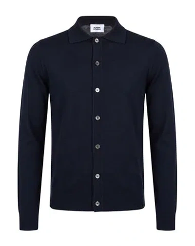 Alpha Studio Man Shirt Midnight Blue Size 40 Merino Wool