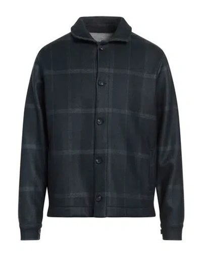 Alpha Studio Man Shirt Midnight Blue Size 38 Polyester, Acrylic