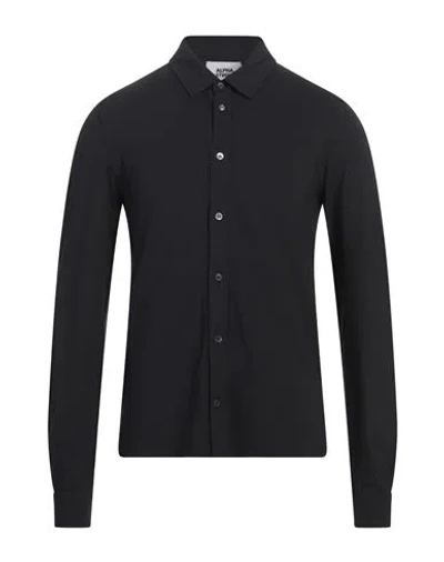 Alpha Studio Man Shirt Midnight Blue Size 48 Cotton, Elastane