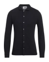 Alpha Studio Man Shirt Midnight Blue Size 46 Cotton, Elastane In Blue