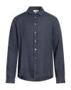 Alpha Studio Man Shirt Midnight Blue Size 46 Linen