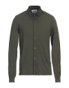 Alpha Studio Man Shirt Military Green Size 40 Cotton, Elastane
