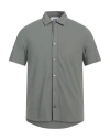 Alpha Studio Man Shirt Military Green Size 44 Cotton, Elastane In Green