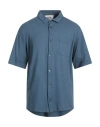 Alpha Studio Man Shirt Navy Size 44 Cotton, Elastane In Multi
