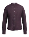 Alpha Studio Man Shirt Purple Size 38 Linen